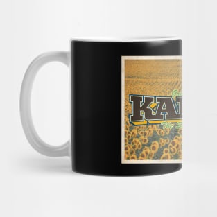 Greetings from Kansas - Vintage Travel Postcard Design Mug